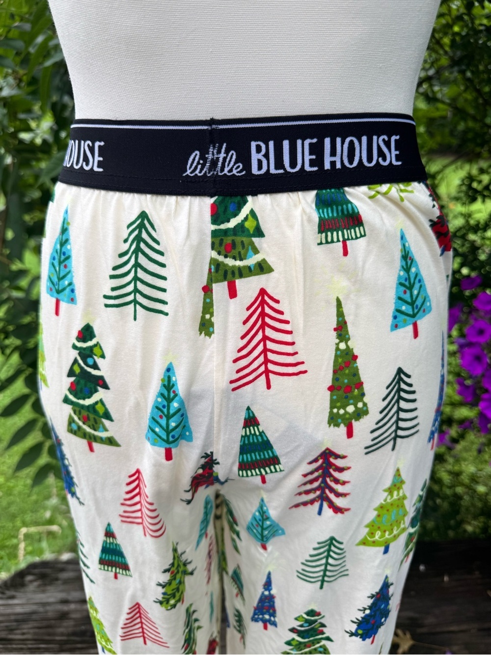 NWT Little Blue House Christmas Tree Pajama Pants Glow In Dark Pockets Large - Picture 7 of 12